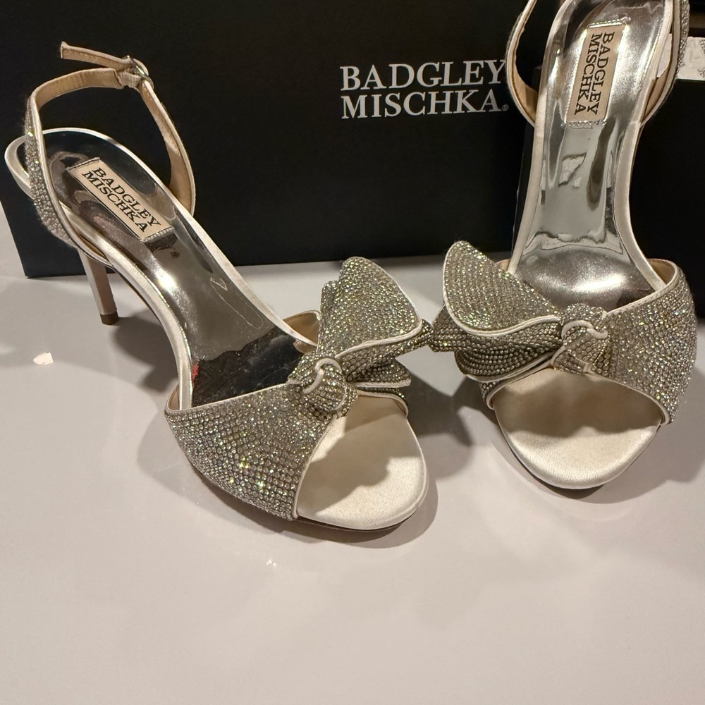 Badgley Mischka Glittering Silver Heels